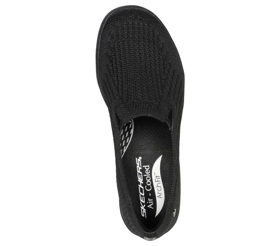 SKECHERS Relaxed Fit: Arch Fit Reggae Cup - For Fun Black Slip-Ons