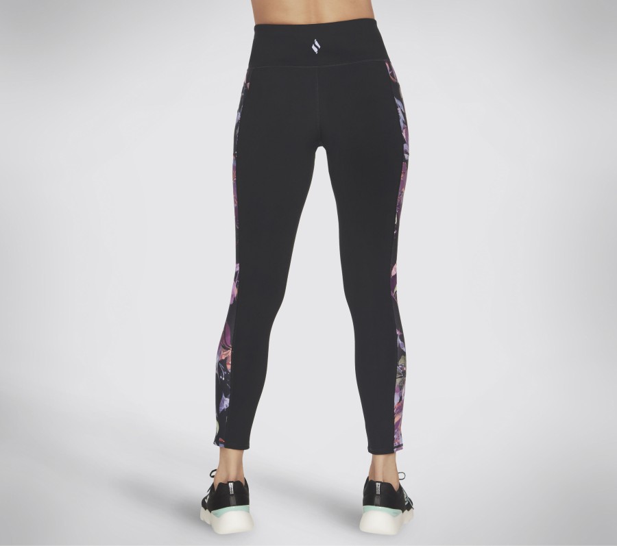 SKECHERS The Goflex Ultraviolet Hw Fl Legging Black / Purple Bottoms