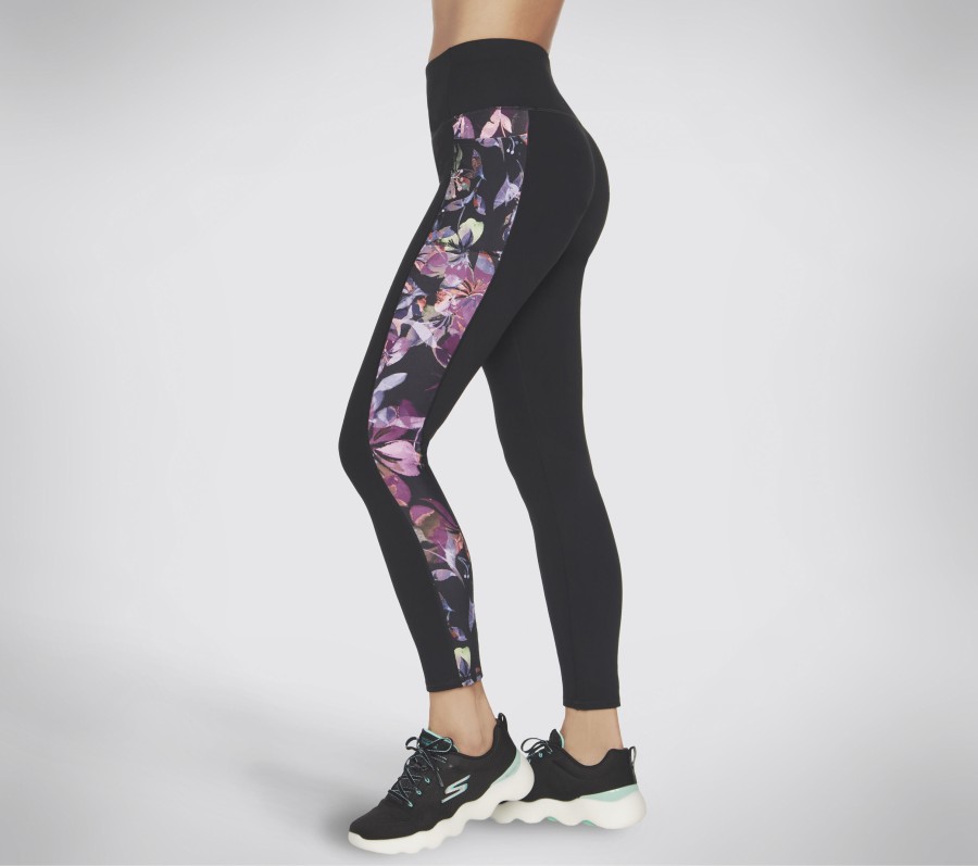 SKECHERS The Goflex Ultraviolet Hw Fl Legging Black / Purple Bottoms