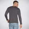 SKECHERS Skechers Apparel Goknit Pique Henley Charcoal Tops