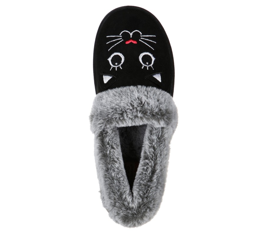 SKECHERS Bobs Too Cozy - Meow Pajamas Black Slippers