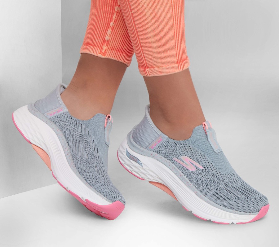 SKECHERS Skechers Slip-Ins Max Cushioning Af - Fluidity Gray / Pink Slip-Ons