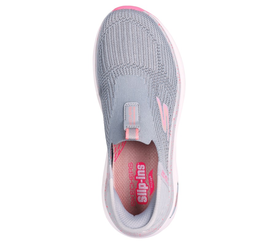 SKECHERS Skechers Slip-Ins Max Cushioning Af - Fluidity Gray / Pink Slip-Ons