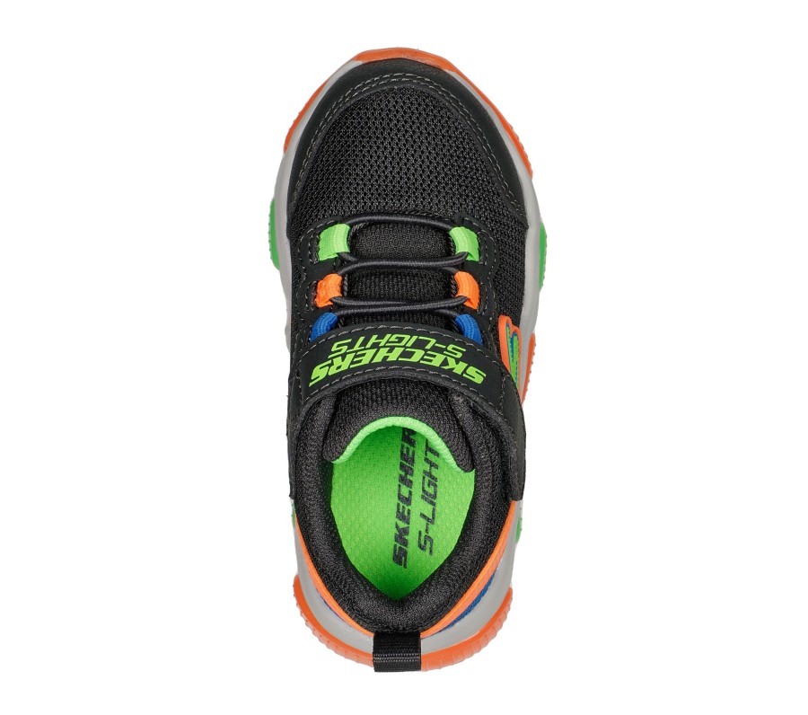 SKECHERS S Lights: Mighty Glow Charcoal / Lime Light-Up