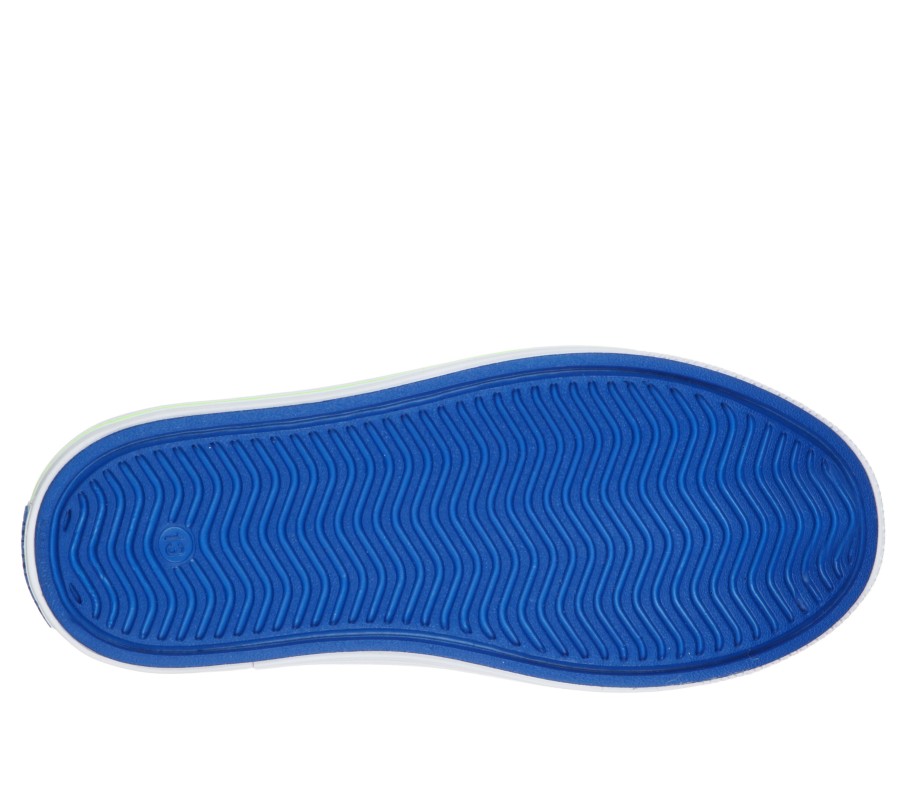 SKECHERS Foamies: Guzman Steps - Aqua Surge Blue / Lime Slip-Ons