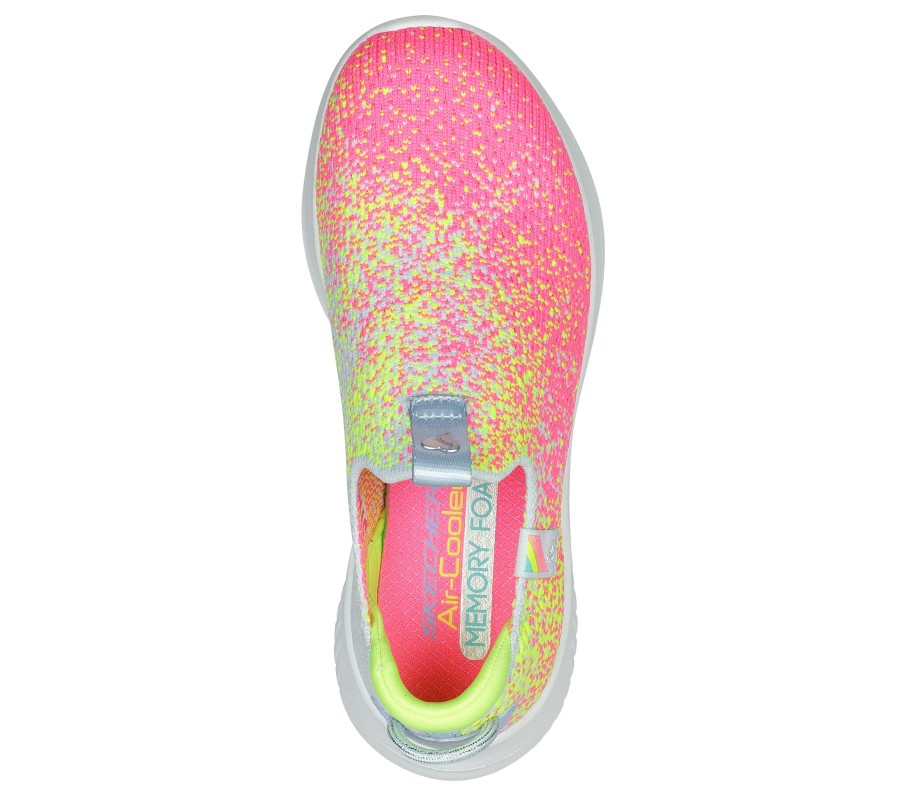 SKECHERS Ultra Flex 3.0 - Splendid Spots Hot Pink / Yellow Slip-Ons