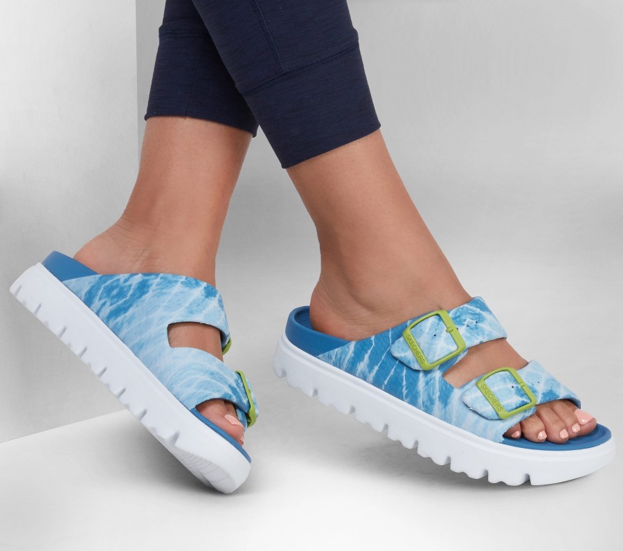 SKECHERS Foamies: Top Level - Aqua Potion Blue Sandals