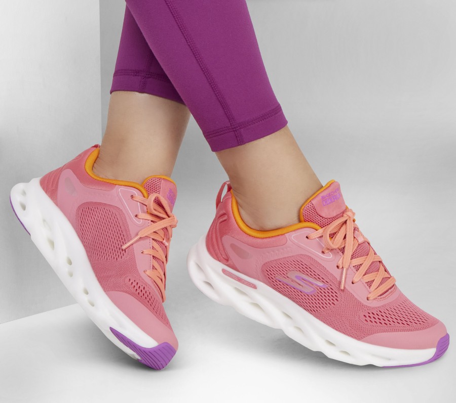 SKECHERS Go Run Swirl Tech Speed Coral Lace Up