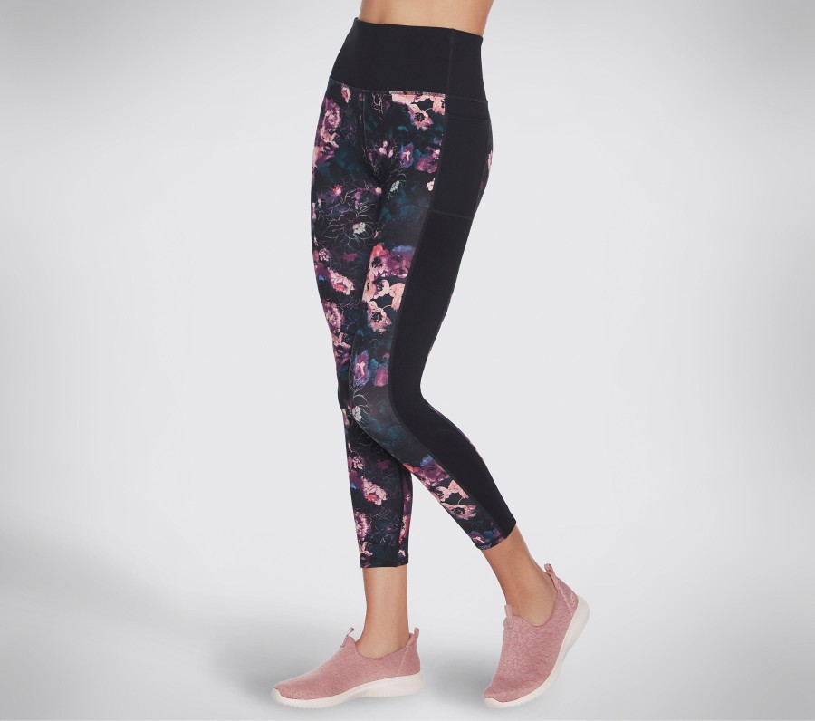 SKECHERS The Gowalk Linear Floral Hw 7/8 Legging Multi Bottoms