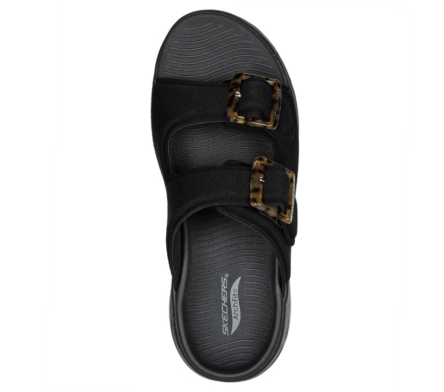 SKECHERS Go Walk Arch Fit - Villa Tropic Black Sandals