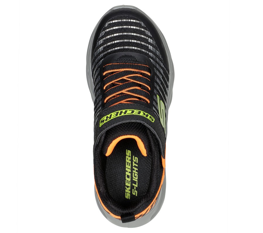 SKECHERS Twisty Brights - Novlo Black / Orange Light-Up