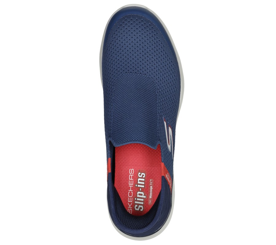 SKECHERS Skechers Slip-Ins: Go Walk Massage Fit - Current Navy / Red Slip-Ons