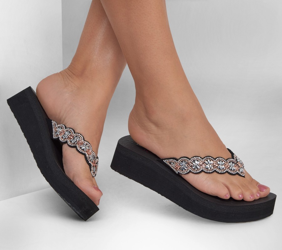 SKECHERS Vinyasa - Happy Spring Black Sandals