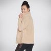 SKECHERS Bobs Apparel Snuggles Front Zip Jacket Brown Tops