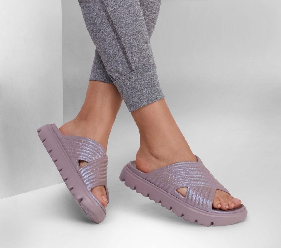 SKECHERS Foamies: Top Level - Vibe Check Mauve Sandals