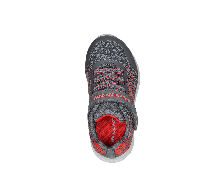 SKECHERS Microspec Ii - Tromson Charcoal / Red Athletic Sneakers