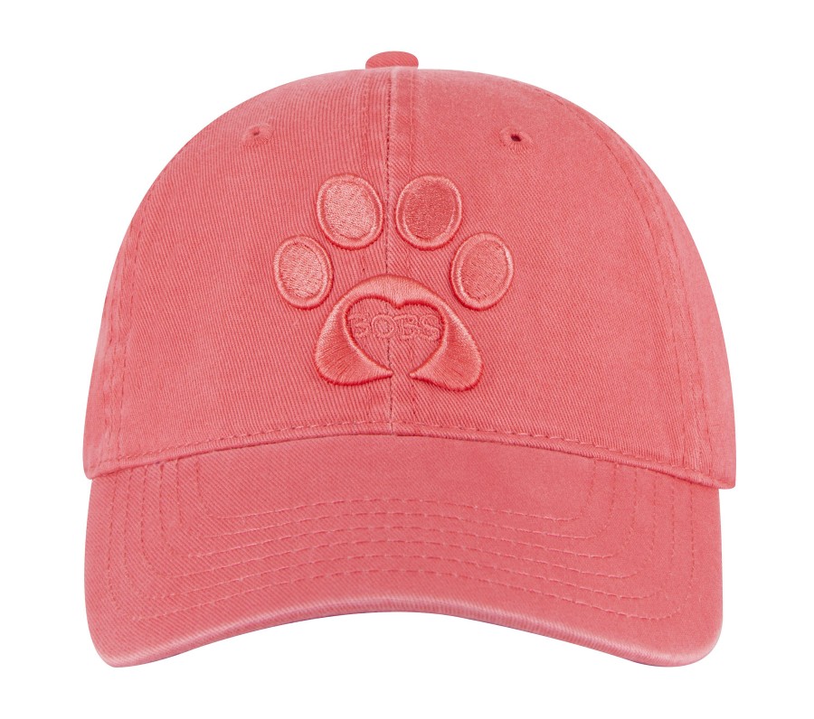 SKECHERS Paw Print Twill Washed Hat Peach Bobs Apparel