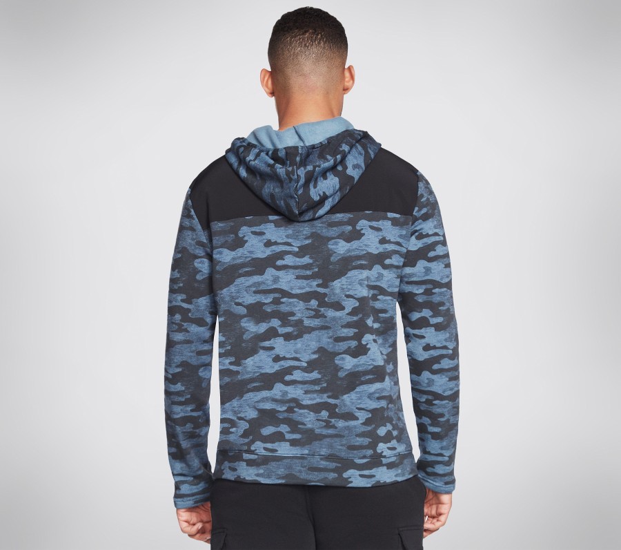 SKECHERS Skechers Skech-Sweats Camo Utility Hoodie Navy / Multi Tops