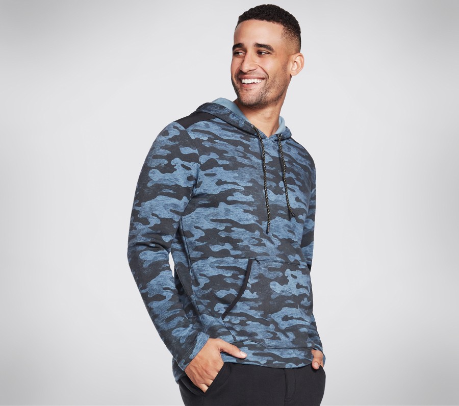 SKECHERS Skechers Skech-Sweats Camo Utility Hoodie Navy / Multi Tops