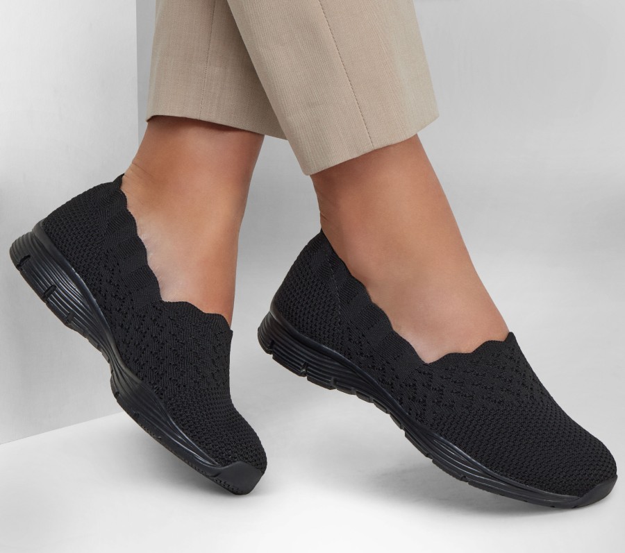 SKECHERS Seager - Stat Black Slip-Ons