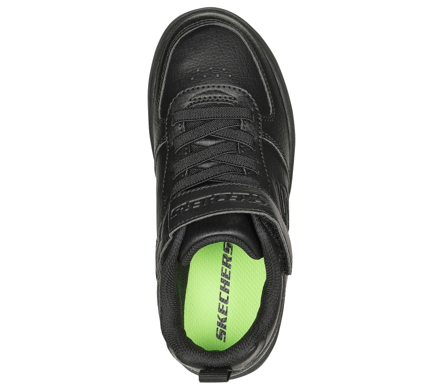 SKECHERS Sport Court 92 - Smooth Street Black Athletic Sneakers