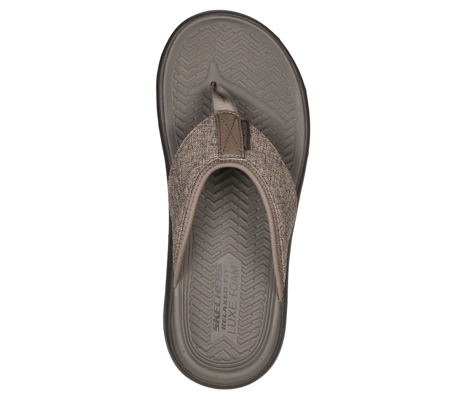 SKECHERS Relaxed Fit: Sargo - Playa Bay Dark Taupe Sandals