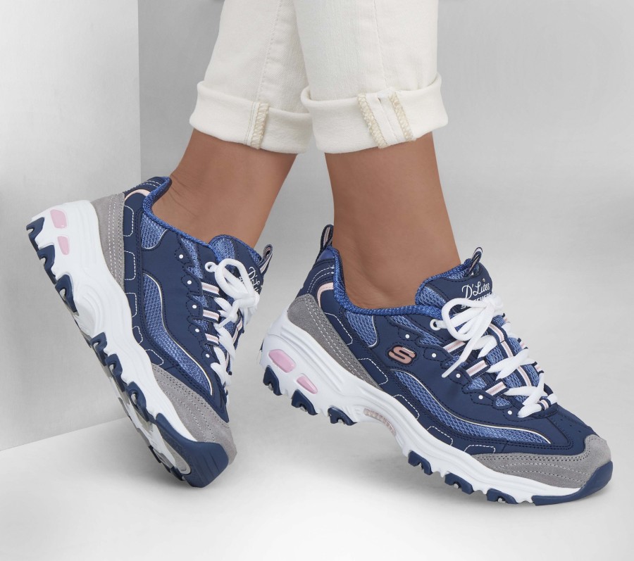 SKECHERS D'Lites - New Journey Navy / Gray Lace Up