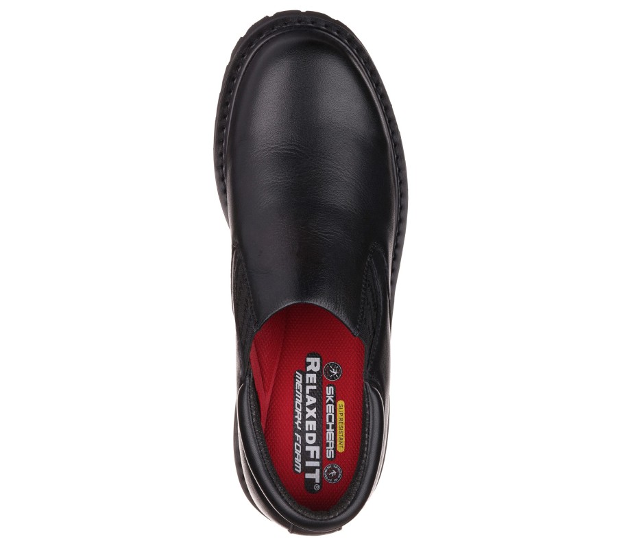 SKECHERS Work Relaxed Fit: Cottonwood - Goddard Sr Black Work & Safety