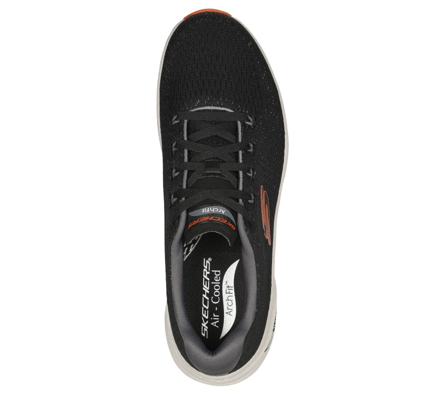 SKECHERS Arch Fit - Takar Black / Orange Athletic Sneakers