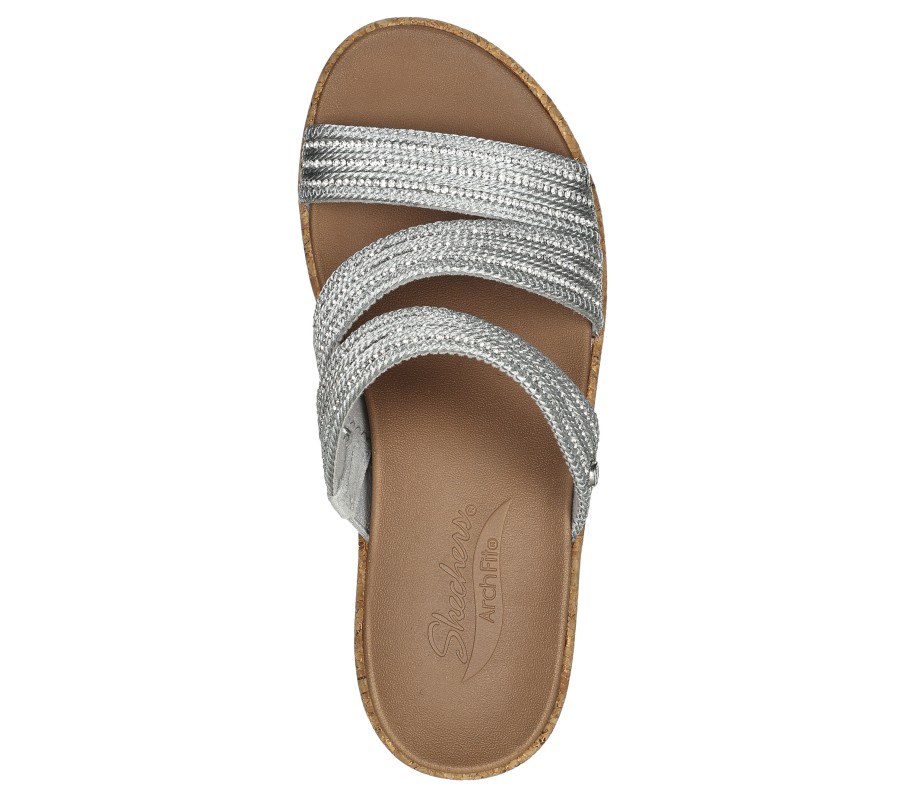 SKECHERS Arch Fit Beverlee - Always Classy Silver Wedges