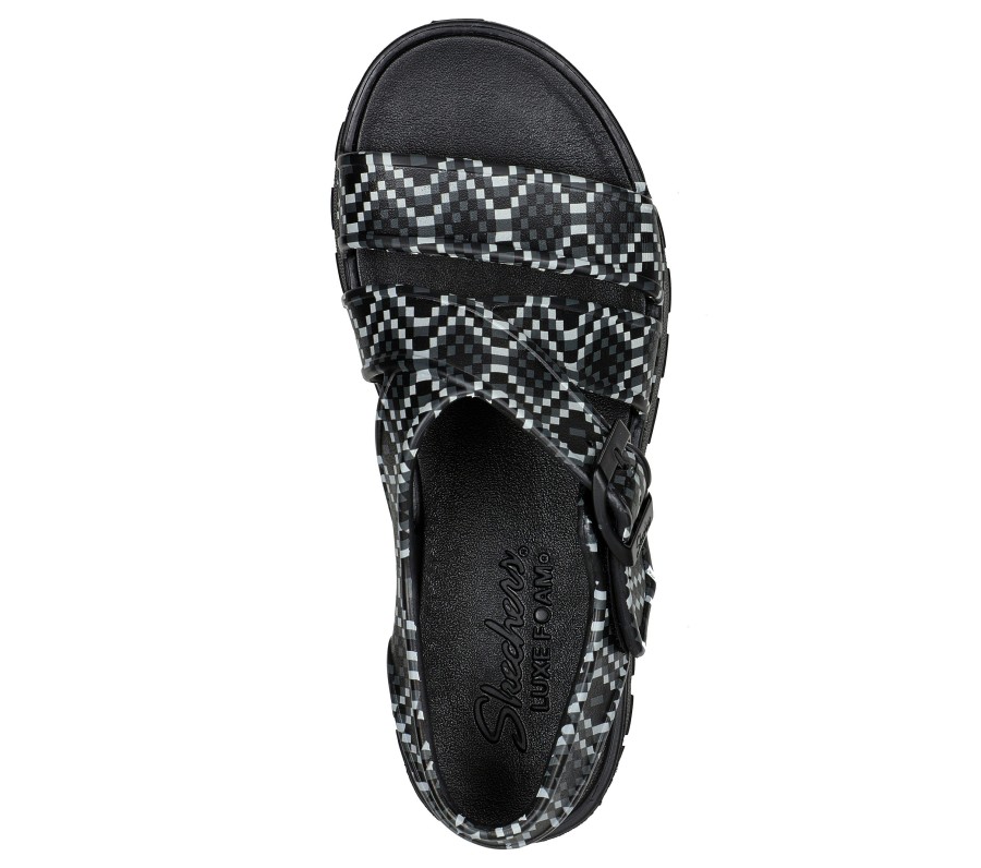 SKECHERS Foamies: Footsteps - Free Spirit Black Sandals