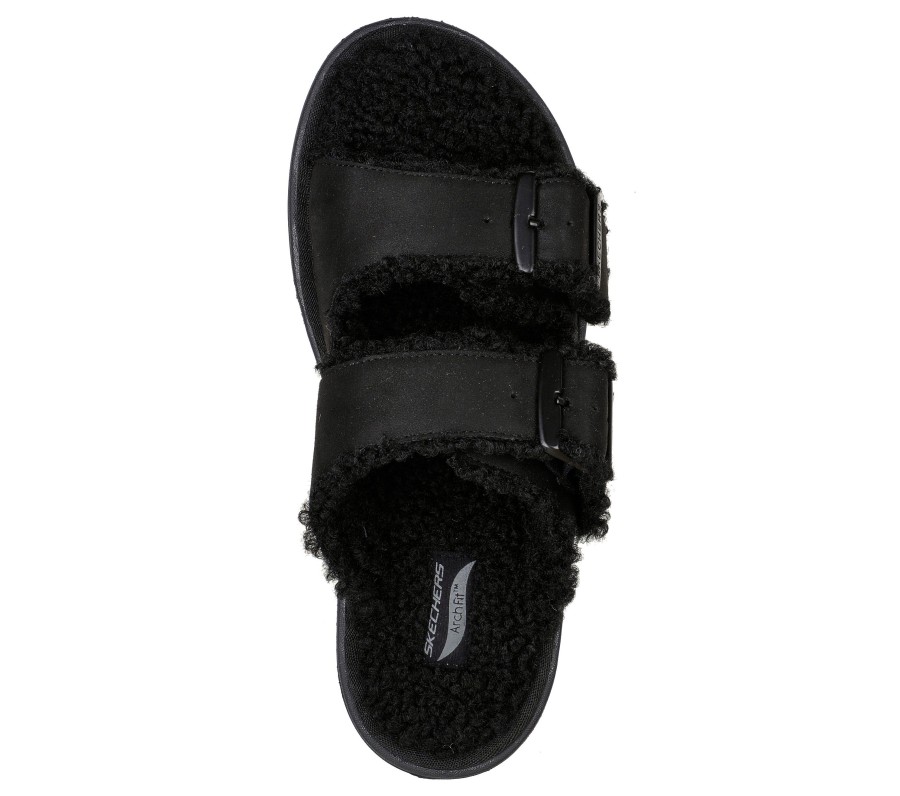 SKECHERS Skechers Go Lounge: Arch Fit Lounge - Adorable Black Slippers