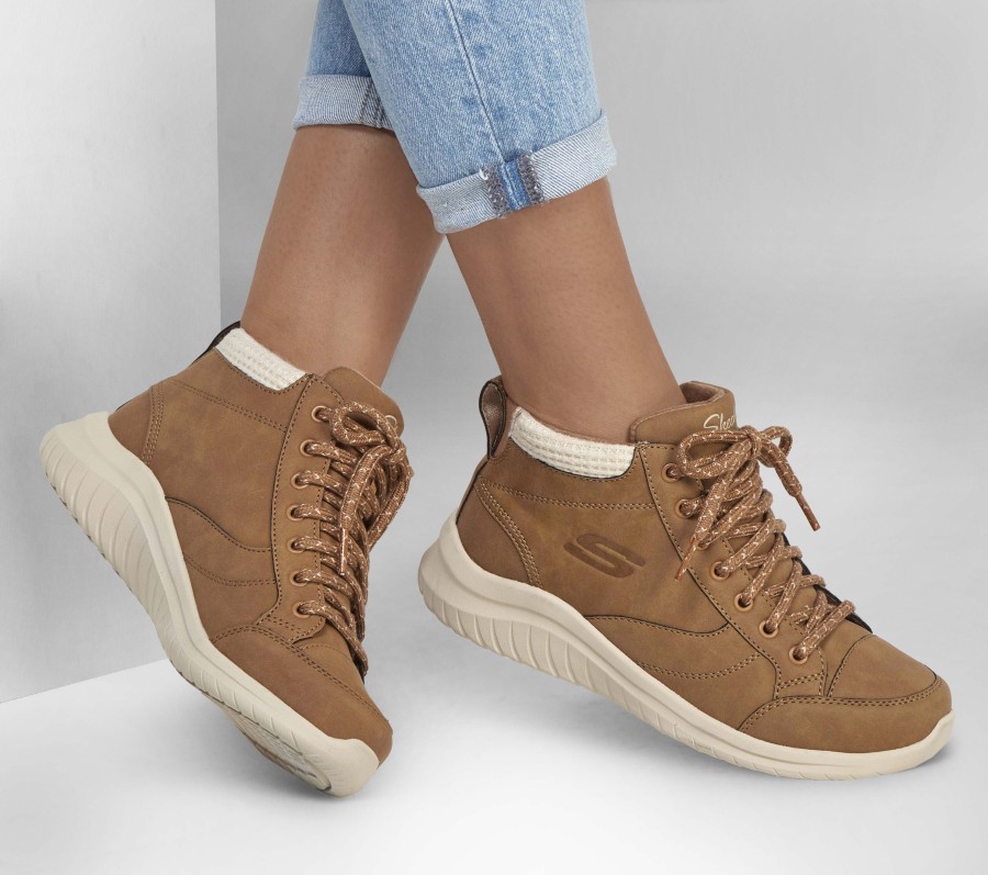 SKECHERS Ultra Flex 2.0 - Social Crew Chestnut Lace Up