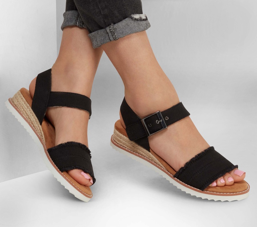 SKECHERS Bobs Desert Kiss - Adobe Princess Black Sandals