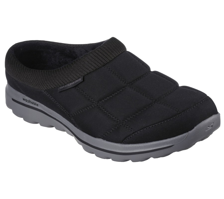 SKECHERS Skechers Go Walk Lounge Black / Charcoal Slippers