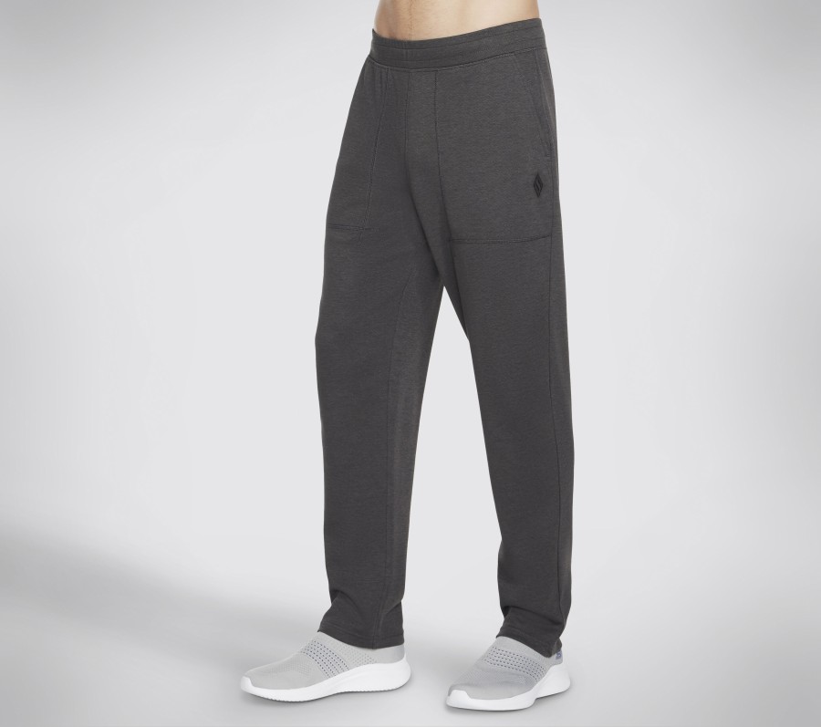 SKECHERS Skechers Apparel Goknit Pique Lounge Pant Charcoal Bottoms