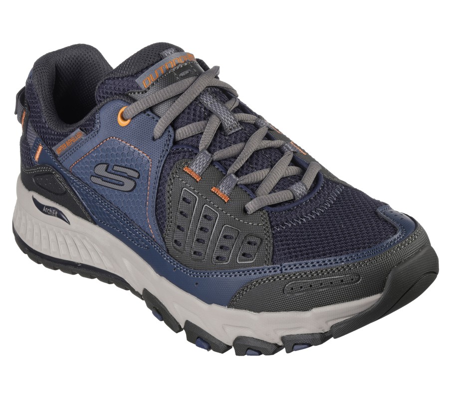 SKECHERS Arch Fit Escape Plan Navy / Orange Athletic Sneakers