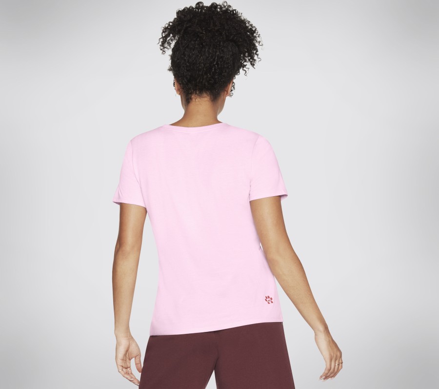 SKECHERS Bobs Give Love Crewneck Tee Pink Tops