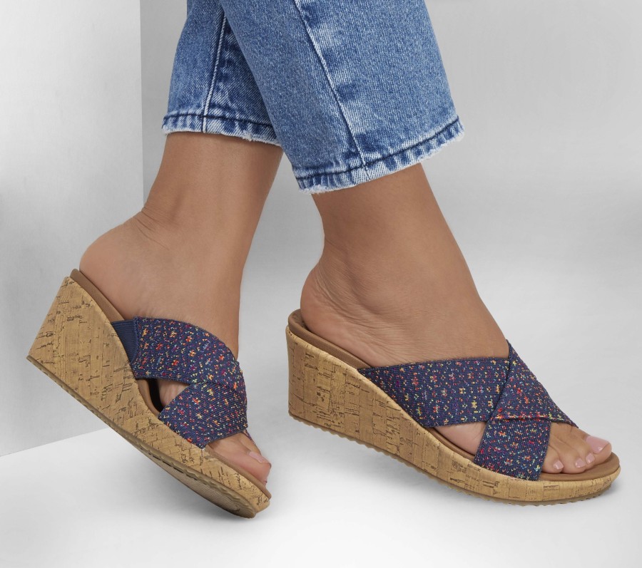 SKECHERS Beverlee - Malibu Hour Navy / Multi Wedges