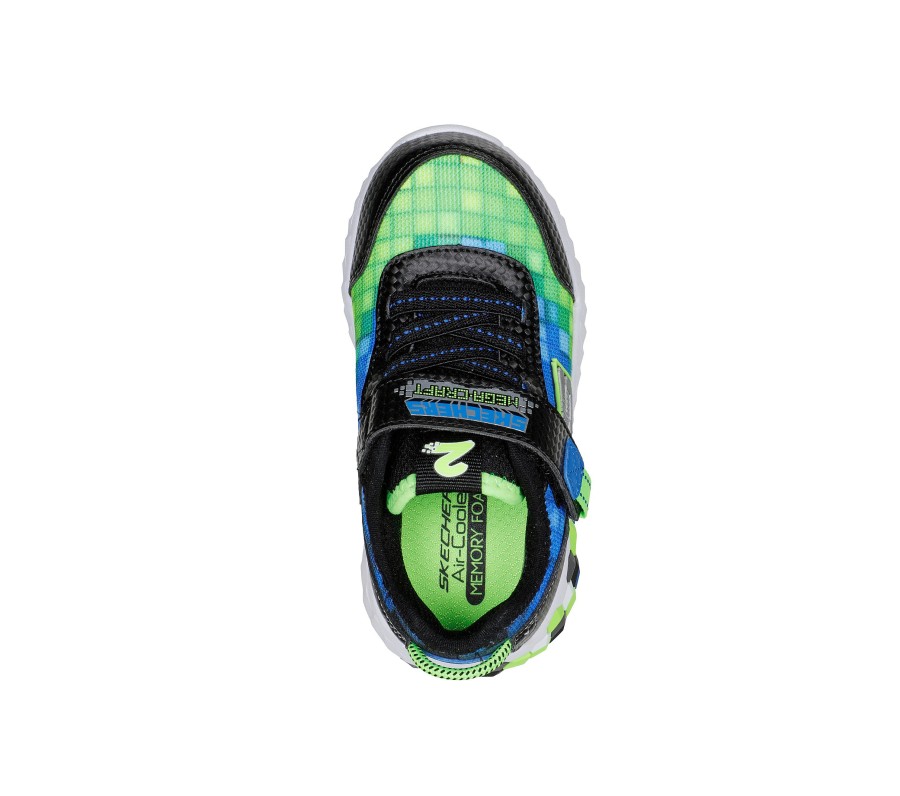 SKECHERS Lil Mega-Craft 2.0 Black / Lime Athletic Sneakers