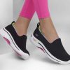 SKECHERS Go Walk Arch Fit - Wild Energy Black / Hot Pink Slip-Ons