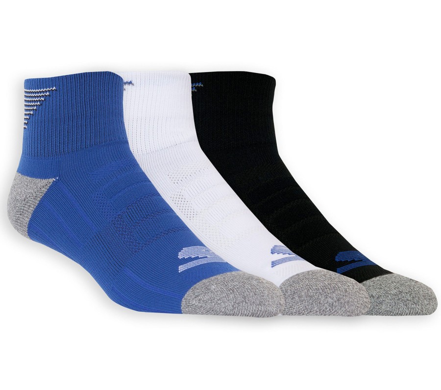 SKECHERS 3 Pack Quarter Crew Athletic Socks Assorted Accessories