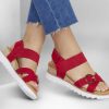 SKECHERS Bobs Desert Kiss Hi - Sunshine Wishes Red Sandals