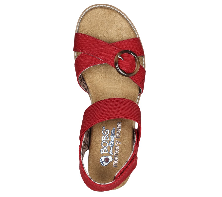 SKECHERS Bobs Desert Kiss Hi - Sunshine Wishes Red Sandals