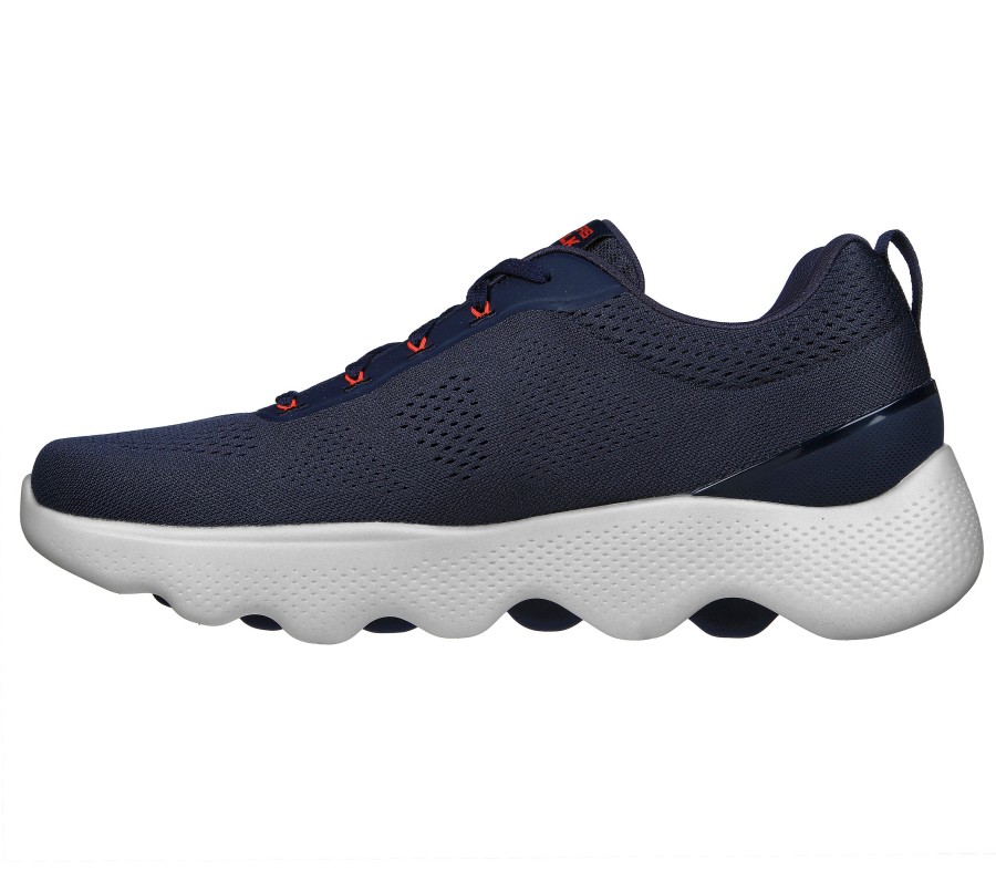 SKECHERS Go Walk Massage Fit Navy / Orange Casual Sneakers