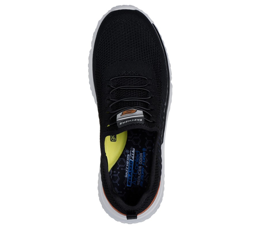 SKECHERS Relaxed Fit: Solvano - Gaten Black Slip-Ons