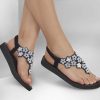 SKECHERS Meditation - Pearly Thing Black Sandals