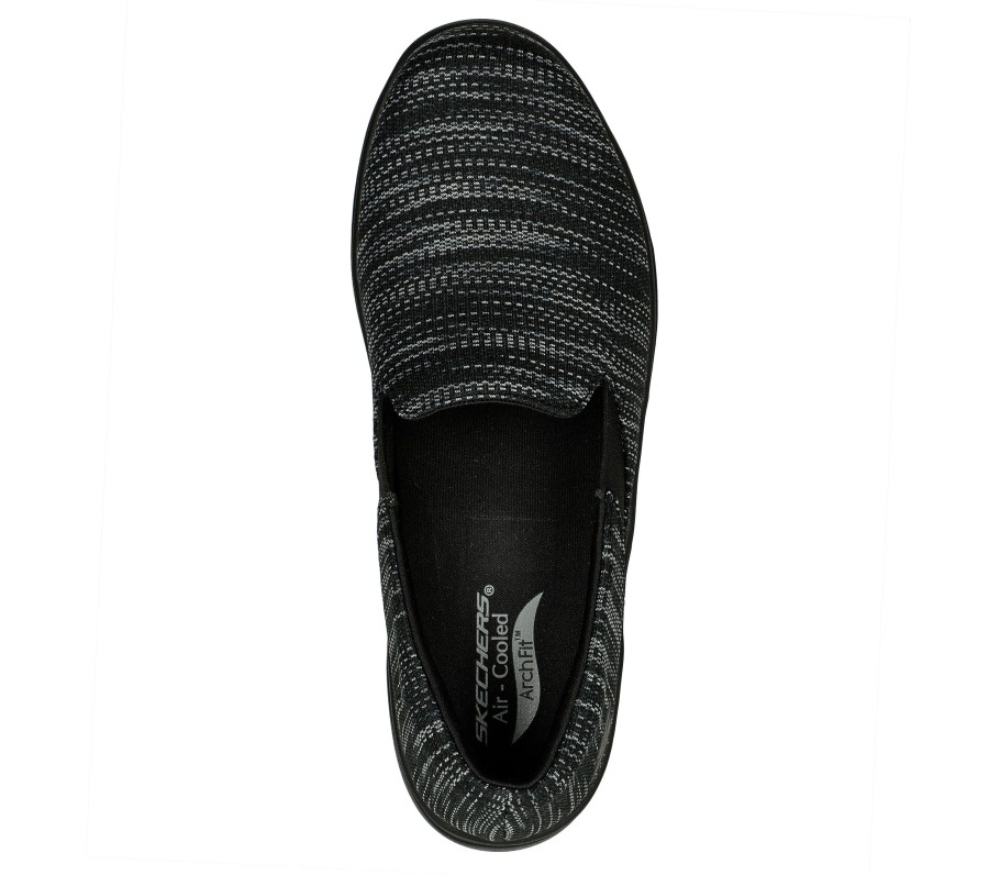 SKECHERS Skechers Arch Fit Uplift - Cheerful Black / Gray Slip-Ons