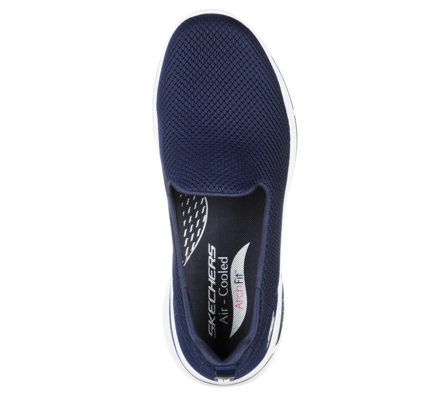 SKECHERS Skechers Go Walk Arch Fit - Grateful Navy / White Slip-Ons