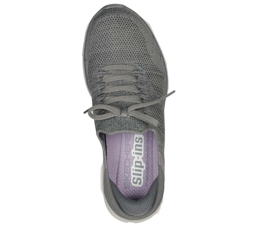 SKECHERS Skechers Slip-Ins: Go Walk 6 - Lovely Day Gray / Lavender Slip-Ons